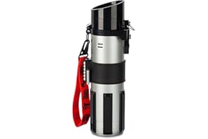 Disney Store Official Star Wars Lightsaber Water Bottle with Sound & Light Effects, Translucent Red Sleeve, Red Button Pop Top, Silicone Flange, Wrist Strap, Hand Wash - Holds 12.7 oz - Darth Vader