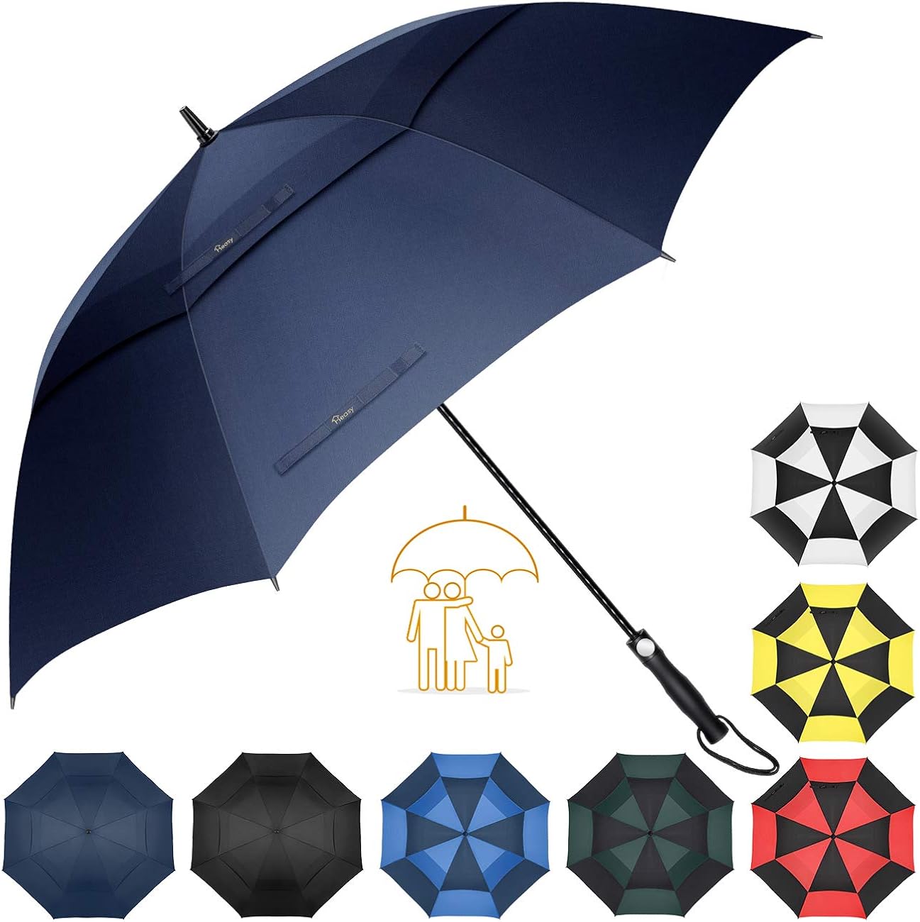 Heasy Golf Umbrella 58/62/68 Inch Large Windproof Waterproof Oversize Double Canopy Extra Sturdy Automatic Stick Umbrellas for Men & Women : Sports & Outdoors