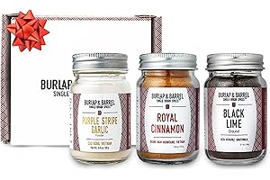 Burlap & Barrel | 3-Pack Spice Gift Set | As Seen On Shark Tank! | 3 Of Our Favorite Spices Selected For The Curious Cook | Seasonings For Cooking | Includes Cinnamon, Garlic & Lime | 3 Full Size Jars