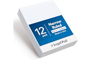 Tops 7529 8.5 x 11-Inch Narrow Rule Legal Pads, Gum Top, 50 Sheets per Pad, 12-Pack (White)