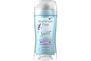 Secret Aluminum Free Deodorant for Women, 48hr Odor Protection, Naturally Derived Ingredients, Free of Parabens Dyes Talc & Baking Soda, PH Balanced, Dry Solid, Lavender Scent, 2.4 oz