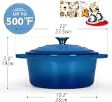 OVERMONT Enamelled Cast Iron Round Casserole Dish 5.2L with Lid view 2