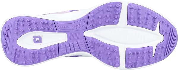 FOOTJOY UNISEX FJ FUEL JUNIOR GOLF SHOE, WHITE/GREY/PURPLE, 1