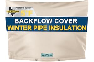 Cholila Cover Backflow Preventer Cover Insulated (5˚F) with Thicker 7 Layers Fabric - 30" W x 24" H with Aluminum Foil Backflow Cover for Winter Pipe Freeze Protection - Sprinkler Covers for Outside