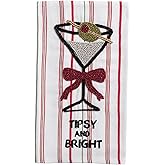 Mud Pie Christmas Martini Christmas Beaded Towel