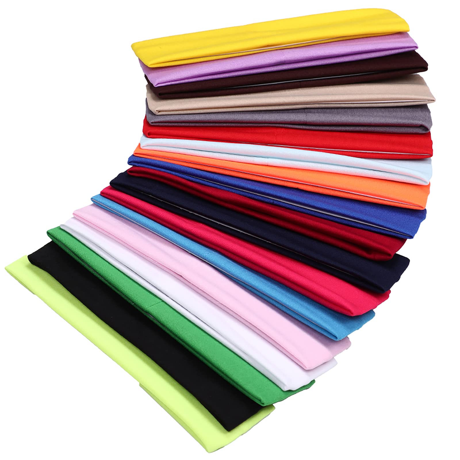 YMHPRIDE 18 Pieces Colorful Sports Yoga Cotton Headband Stretchy Alice Band Hairband for Girls Ladies