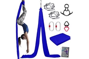 PRIOR FITNESS Aerial Silks Kit Colorful 9/15/20 Yards 40D Nylon Fabric Hammock Set With Hardware & Guide for All Levels Of Aerial Yoga Practice and Acrobatic Flying For Adults Aerial silk