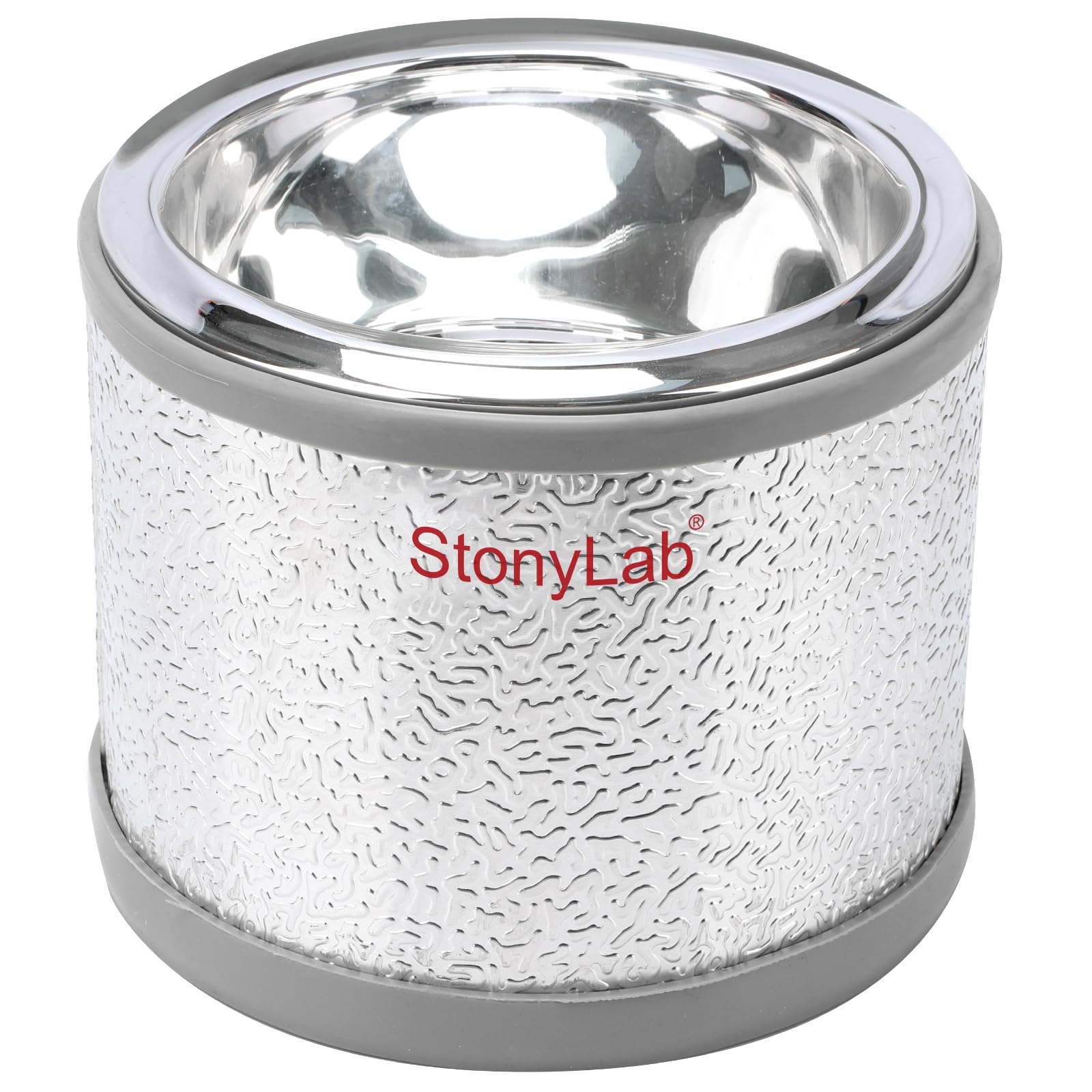 StonyLab Dewar Flask, Hemispherical Borosilicate Glass Dewar Flask with Aluminum Base, 90mm Interior Depth and 124mm Interior Diameter for Laboratory - 500 ml