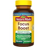 Nature Made Focus Boost Capsules, Fast Acting Focus Supplement, 30 Capsules | Works within One Hour, Clinically Studied Green Tea Caffeine Extract + L Theanine, B Vitamins, 30 Day Supply