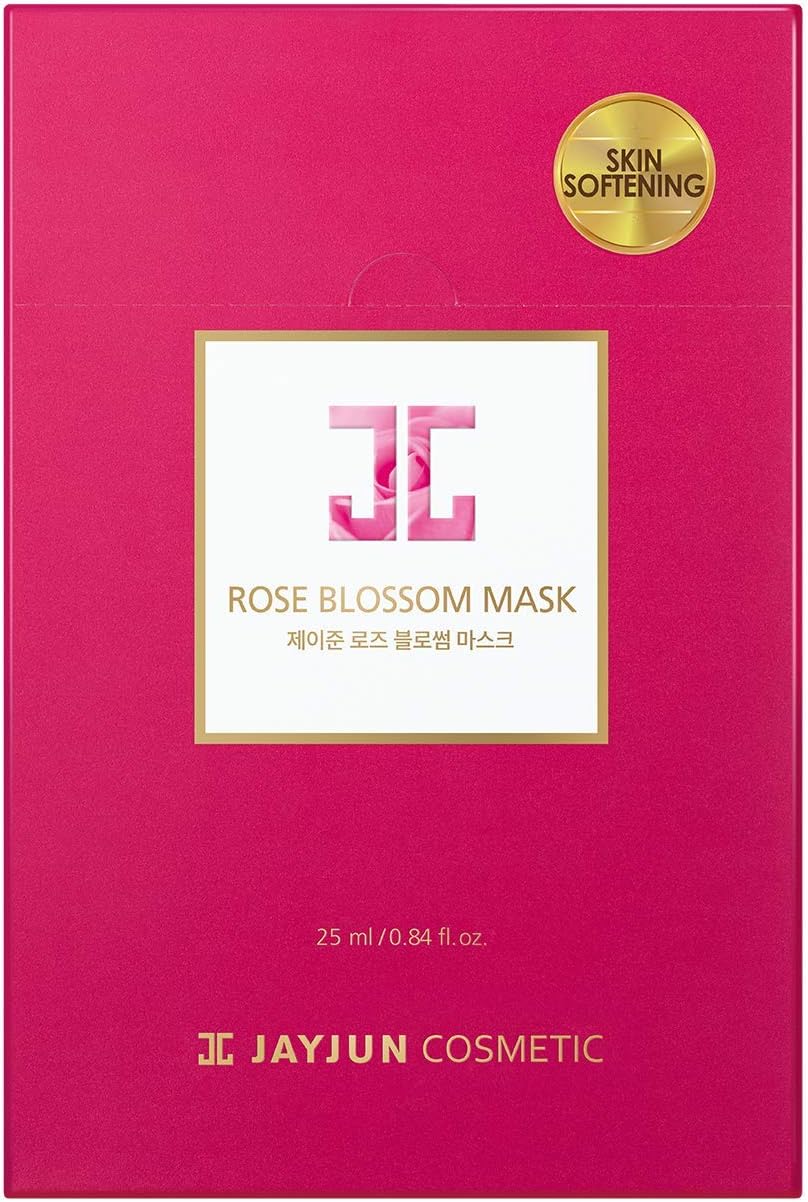 JAYJUN Rose Blossom Mask,Pack of 4 Sheets, 0.84 fl. oz,25ml, Rose, Hydrating, Brightening