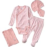 Butterblu Check Me Out 6-Piece Baby Gift Set Organic Cotton Layette Clothing in Box for Boys & Girls