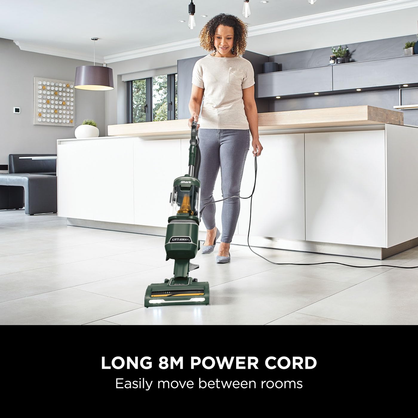 Shark Corded Upright Vacuum Cleaner 1.1L with Anti Hair Wrap Technology, Pet Model, LED Headlights, Lift-Away, Anti-Allergen, 8m Cord, 750W, 3 Attachments inc Pet Tool, Green, NZ691UKT