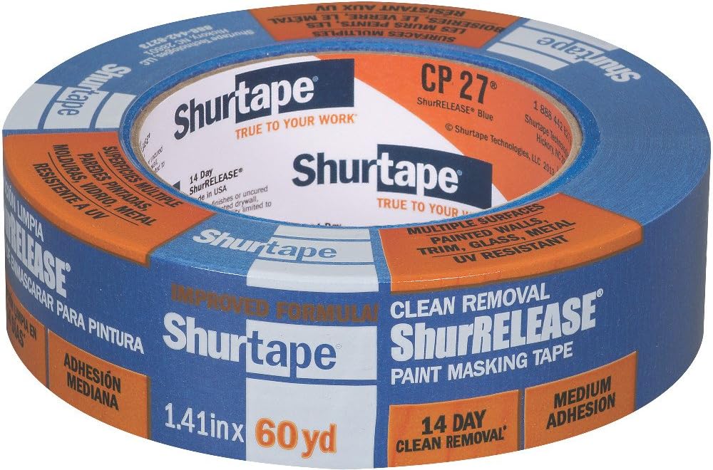 CP 27 14-Day ShurRELEASE Painter's Tape, Multi-Surface, 36mm x 55m, Blue, 1 Roll (202879)