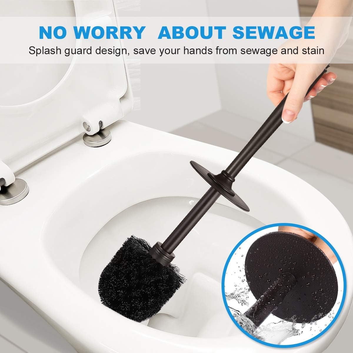 Homemaxs Toilet Brush and Holder 2 Pack 【2021 Upgraded】 Deep Cleaning Toilet Bowl Brush Set Ergonomic, Sturdy Bathroom Accessories Plastic: Home & Kitchen