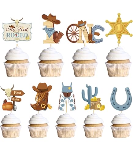 "My 2nd Rodeo" Cowboy Cake Topper - Western Theme Decor For 2nd Birthday, Baby Shower, Or Cowboy Party - View #6