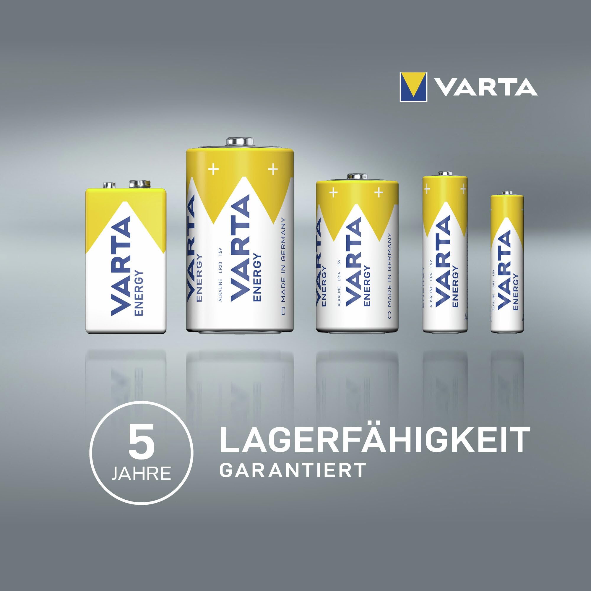 VARTA Batterien AA, 12 Stück Cube, Energy - Alkaline Mignon Batterien LR6 mit 1,5 V - Made in Germany - einfacher Grundbedarf 5