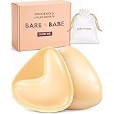 Bare Babe Sticky Push Up Inserts, Double Sided Sticky Bra Inserts, Adhesive Bra Pads, Sticky Bra Lift, Push Up for Bikini