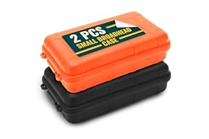 THE LITTLE GREEN CHANGE 2 Pcs Small Waterproof Case With Foam – Small Dry Box Waterproof, Shockproof Drybox 4.92x2.95x1.53", Compact & Easy to Carry Camping Survival Kit | Bright Colors for Outdoor Adventures & Travel