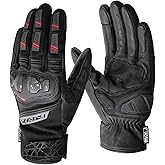 VXW Winter Motorcycle Gloves for Men, Leather Waterproof & Windproof with TPR Palm Sliders &3M Thinsulate for Dirt Bike/ATV/BMX/Motocross Riding Gear