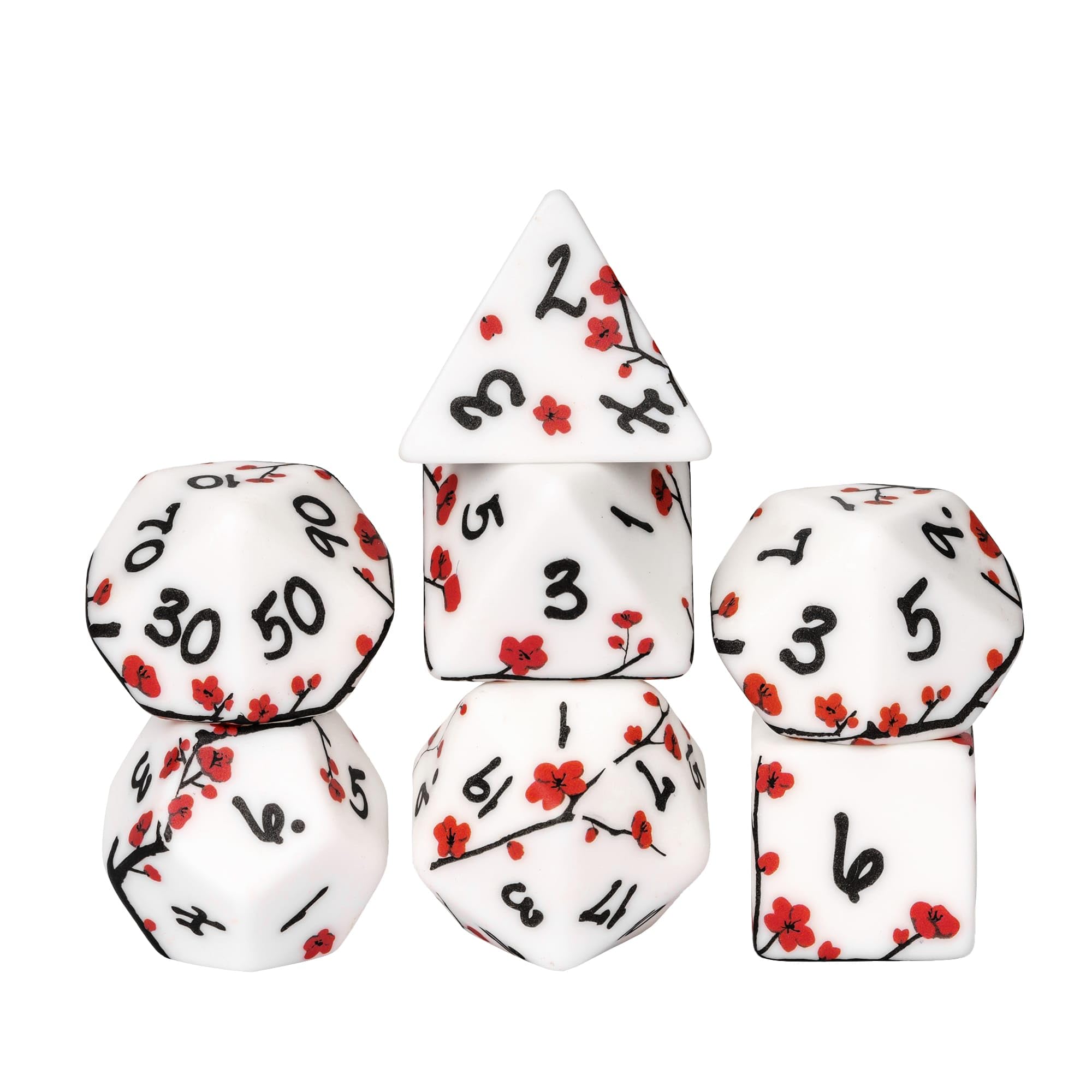 Cusdie 7-Die DND Dice, Handcrafted Artisan Decals Polyhedral D&D Dice Set with Exquisite Box, for TTRPG Role Playing Game Dungeons and Dragons D&D Dice