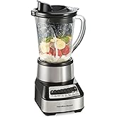 Hamilton Beach Wave Crusher Blender For Smoothies With 40 Oz Glass Jar and 14 Functions, Ice Sabre Blades &amp; 700 Watts for Consistently Smooth Results, Black + Stainless Steel (54221)