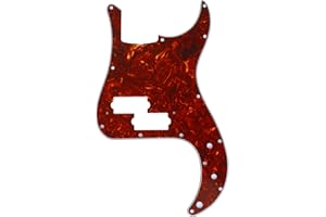 Musiclily Pro 13-Hole P Bass Pickguard for JPN Fender Japan 4-String Precision Bass, 4Ply Vintage Tortoise