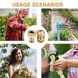 Uni-Fine Brass Garden Hose Quick Connector Kit 1/2" 3/4" 2-in-1 Tap Faucet End view 4