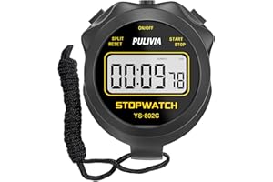 PULIVIA Stopwatch Timer Only Stopwatch with ON/Off, No Clock No Calendar Silent Simple Operation Large Display, Digital Stopw