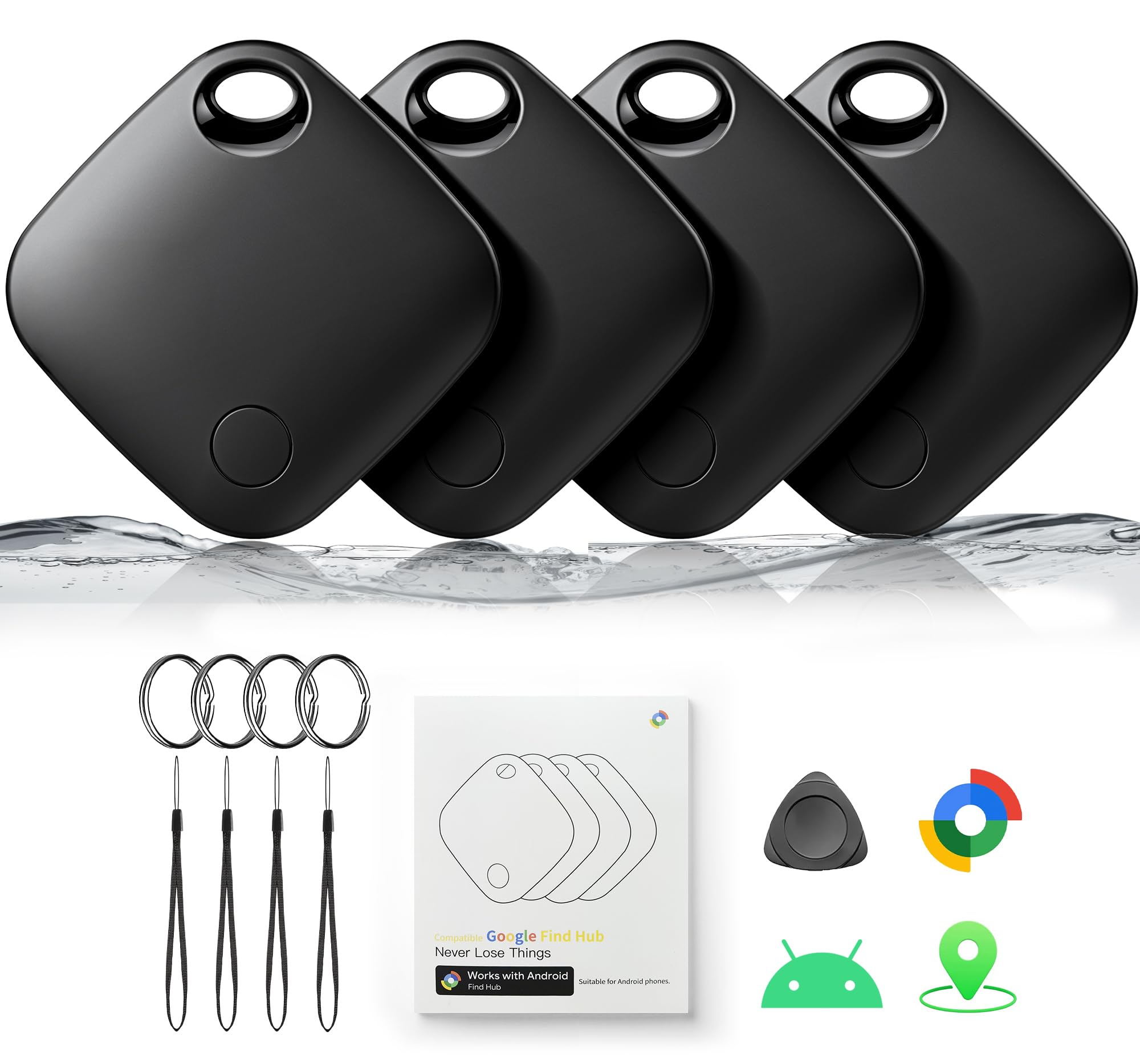 Photo 1 of ***SEALED*** Air Tracker Tags-4 Pack for Android, Bluetooth Tracker Works with Google’s Find Hub | Android Only | Replaceable Battery | Water- Resistance | Item Finder for Luggage, Wallet, Key,Suitcases