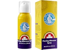 Dr. Piercing Aftercare Spray - Saline Solution for Piercings - Ear Piercing Cleaner Saline Wash Spray - Belly & Nose Piercing Keloid Bump, Piercing Cleaner - 100 mL,3.3 oz