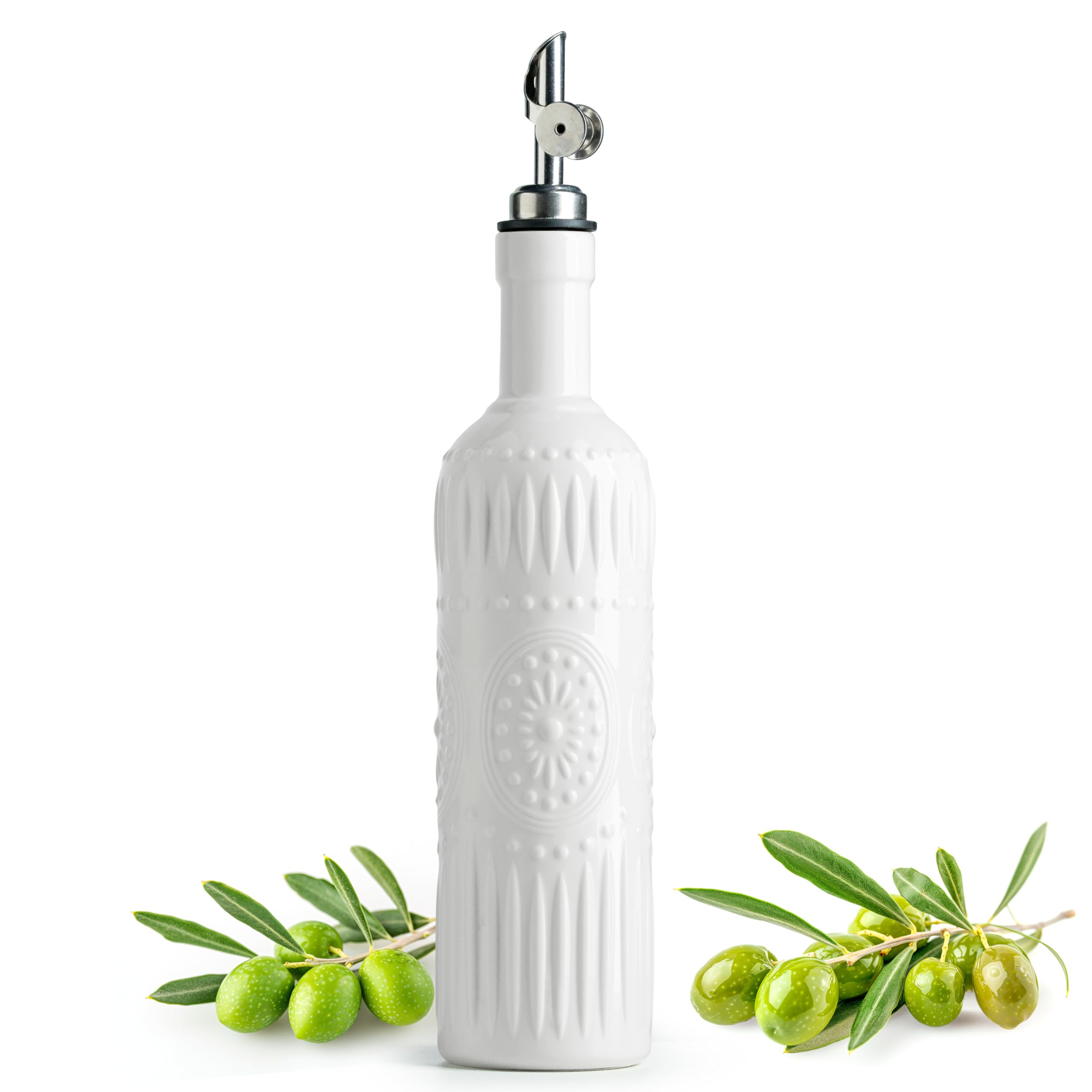 Photo 1 of *MISSING PARTS UNKNOWN*
LYEOBOH Oil Dispenser for Kitchen, 17 OZ Olive Oil Dispenser Bottle with Non Drip Spout, Ceramic Vinegar Dispenser Bottle for Cooking, Soy Sauce, Coffee Syrup, Liquids, White
