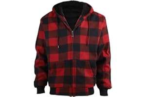 LeeHanTon Heavyweight Hoodies for Men Jackets Comfy Sherpa Lined Zip Up Hoodie Coats with Pockets Outerwear