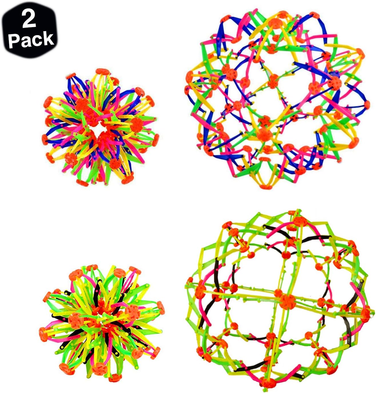 Pro Image Multicolor Expandable Balls for Kids Set of 2 Fidget Sphere