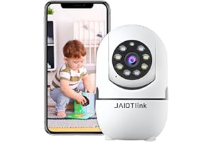 JAIOTlink 1080P Video Baby Monitor with Camera and Audio, Indoor Camera for Home Security with 2.4G/5GHz WiFi, Color Night Vision, AI Motion Detection, 2-Way Audio, Compatible with Alexa