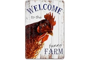Bestylez Funny Farm Sign Chicken Coop Yard Sign Outdoor Chicken Decor 12" * 8" (239)