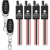 Mini Wireless Switch 12V,4 Way Remote Switch DC 5V/12V/24V/48/10A Relay. | with 328FT Long Range for Motor,LED Light,Water Pump,Track Lights,Car Led Light,Patio Lights,Fan.
