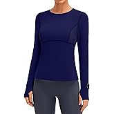 BMJL Womens Long Sleeve Workout Tops UPF 50+ Sun Protection Shirt with Mesh Panel for Athletic Hiking Running
