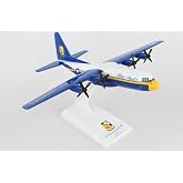 Sky Marks USMC Blue Angels C-130 1/150 Collectible Airplane Model | Daron Officially Licensed, 1:150 Scale Replica, Snap-Fit, Display Stand, injection-molded