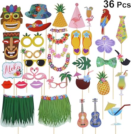 Amazon Co Jp Bestoyard 36点 フォトプロップス 写真小道具 ウッドスティック 誕生日 結婚式 披露宴 撮影 二次会 夏日大会 撮影 前撮りアイテム