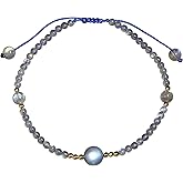 Jewever Tiger Eye/Amethyst/Moonstone Beaded Anklet Bracelet for Women Reiki Stone Energy Healing Crystals and Gemstones Beach Foot Jewelry Adjustable Size (8.5-10 Inches)