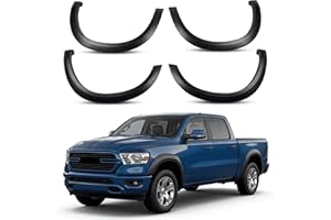 Fender Flares for Dodge Ram 1500 2009-2018 &1500 Classic 2019-2024 Accessories, Front and Rear Wheel Cover. Black Factory Sty