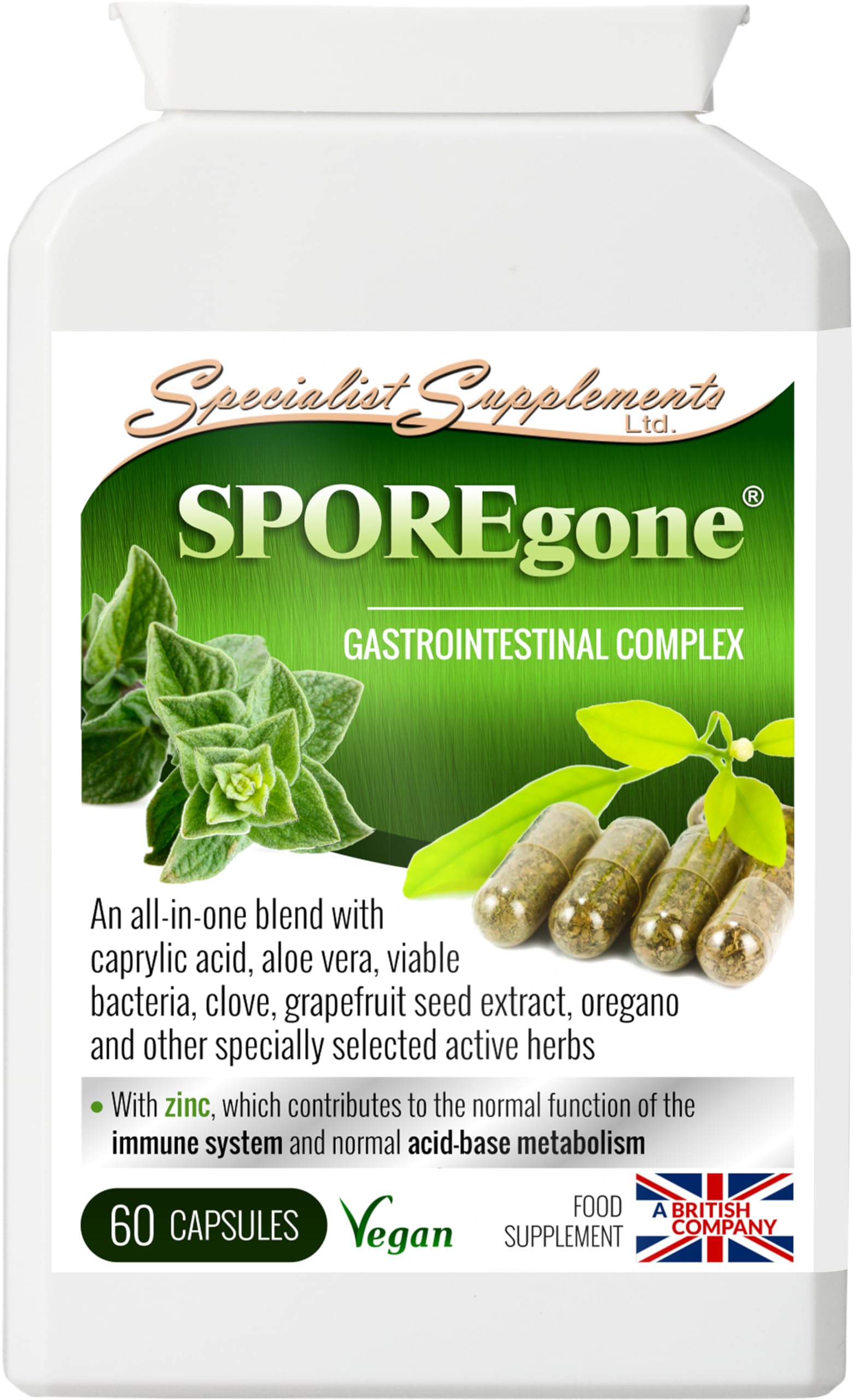 Specialist Supplements SPOREgone Gastrointestinal Complex 60 Capsules