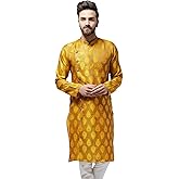 Sojanya (Since 1958 Men'S Jacquard Silk Only Long Kurta