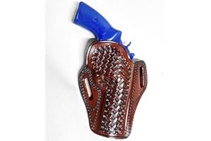 ANDIÇEN OWB Leather Holster for Taurus 856 Defender 3" Barrel, Basket Weave, Genuine Leather, Right or Left Handed, ShnLeather