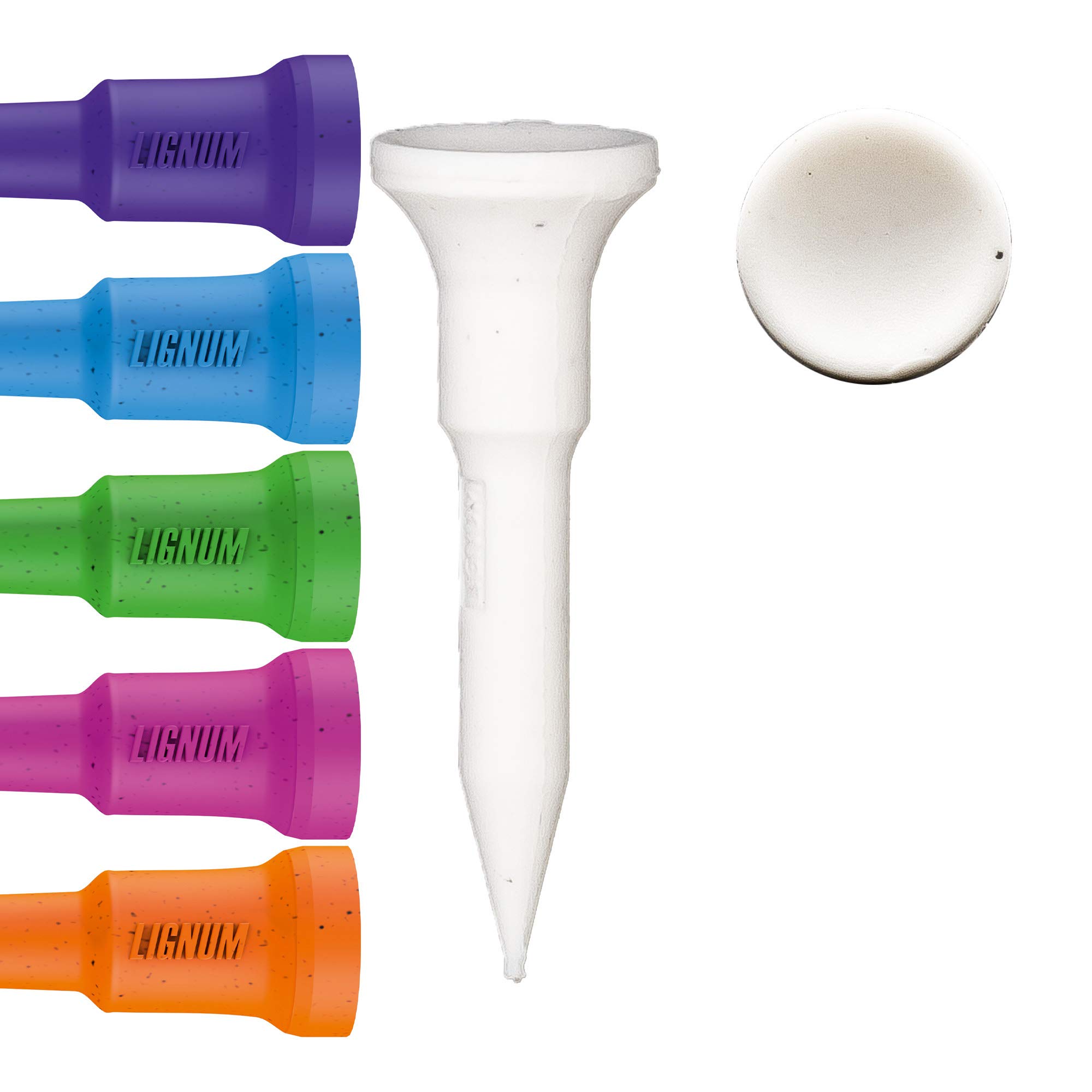Lignum 38mm Golf Tees 16Pk - Mix Neon