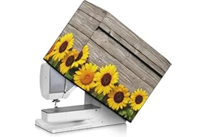 Kathyboom Sunflower Board Sewing Machine Dust Cover Universal for Most Standard Singer & Brother Machines,Durable Quilted Dust Cover Protection Decor
