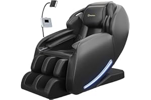 Real Relax 2025 Massage Chair Full Body, Zero Gravity SL-Track Shiatsu Massage Recliner, APP Control, Child Lock, Body Scan Bluetooth Foot Roller, favor 06, All Black