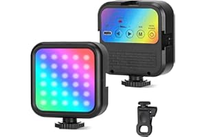 YOMYM Phone Selfie Light, 60 Led Video&Camera Light with Back Phone Light Clip, 3 Cold Shoe Mounts/CRI 95+/ 32 Scene Modes fo