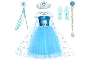 Party Chili Princess Costumes Birthday Dress Up For Little Girls with Crown,Mace,Gloves Accessories 2t 3t (100)