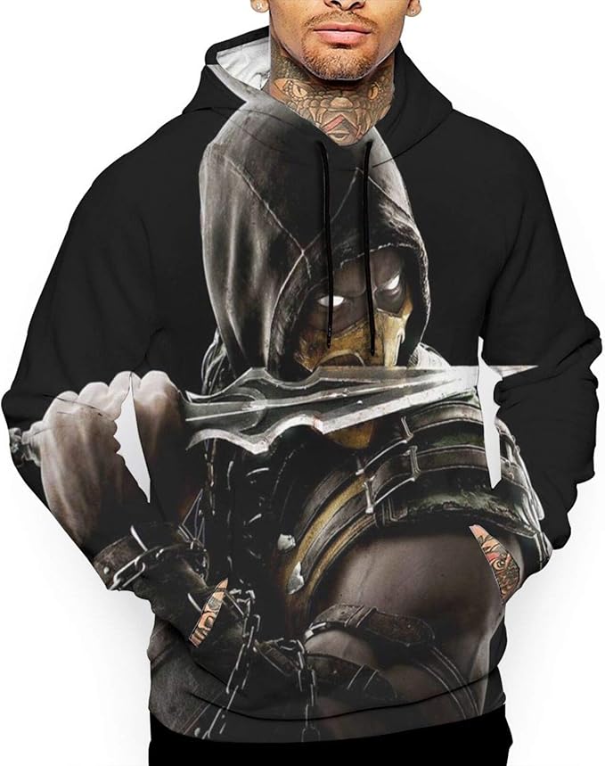 Amazon Co Jp 新品 フード付きスウェットシャツ モータル コンバット 3 男女兼用 ファスナー 長袖 厚手 秋冬 防寒 保温する パーカー カジュアル プリント カップル 応援服 服 ファッション小物